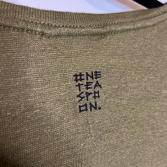 NWT One Teaspoon OT Linen Wide Neck Short Sleeve Tee - Khaki - Picture 4 of 7